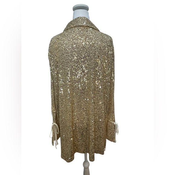 Topshop Gold co-ord sequin oversized shirt - Picture 5 of 9